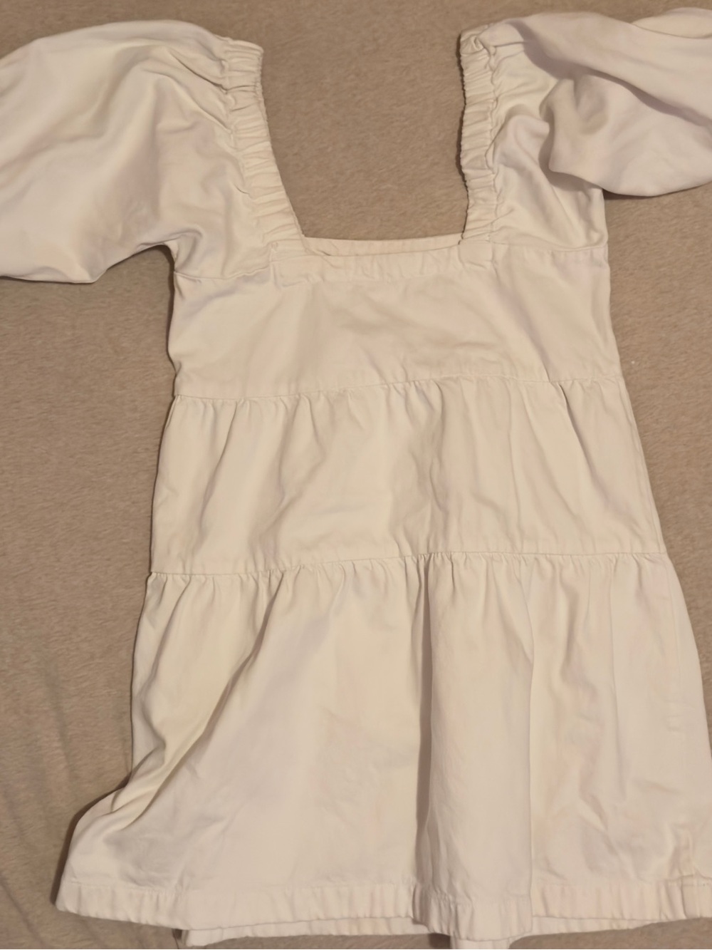Mango denim white dress